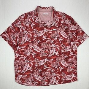 Tommy Bahama Arkansas Razorbacks Mens XXXL Red Tropical Floral Button Down Shirt